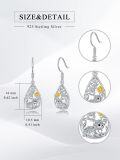 wholesale 925 Sterling Silver Sunflower Hedgehog Teardrop Dangle Earrings - Adorable Animal Jewelry for Women-0-5
