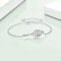 wholesale 925 Sterling Silver Tennis Racket Bracelet for Women Men Sports Lover Gifts-0-2