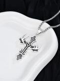 wholesale 925 Sterling Silver &  Celtic Crucifix with Trident and Hooks Pendant Necklace for Men/Women-0-3