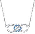 wholesale 925 Sterling Silver Blue CZ Infinity Love Heart Clover Pendant Necklace-0-0