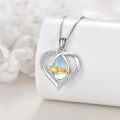 wholesale 925 Sterling Silver Moonstone Heart Pendant with Gold Hands Necklace for Sisters Moms Lovers s-0-4