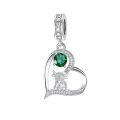 wholesale 925 Sterling Silver Blue Sapphire Moon Heart Cow Charm Pendant-0-26