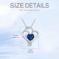 wholesale 925 Sterling Silver Birthstone Heart Necklace Pendant Jewelry for Women-0-4