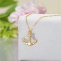 wholesale 14K Gold Sea Horse Starfish Anchor Necklace Pendant Set for Her-0-3
