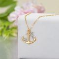 wholesale 14K Gold Sea Horse Starfish Anchor Necklace Pendant Set for Her-0-3
