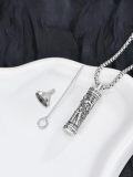 wholesale 925 Sterling Silver &  Egyptian God Osiris Keepsake Ashes Holder Cylinder Locket Necklace with Funnel and Cleaning Brush - 24 Chain (Silver)-0-2