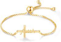 wholesale Gold 925 Sterling Silver Cross Bracelet - Faith Christian Religious  for Women-Gold