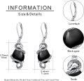 wholesale 925 Sterling Silver Snake Black Onyx Leverback Dangle Earrings Gothic  for Women Girls-0-3