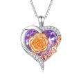 TOUPOP 925 Silver Amethyst Valentine's Day Gifts For Daughter Necklace-0-0