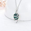 wholesale 925 Sterling Silver Serpent Pendant Green Gemstone-0-2