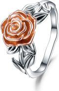 wholesale TOUPOP Rose Flower Rings 925 Sterling Silver Promise Ring For Women Friend Birthday -0-0