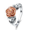 TOUPOP Sterling Silver Rose Flower Promise Ring For Women Birthday Gift-0-0