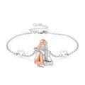 wholesale 925 Sterling Silver Couple Hugging Bracelet-0-0