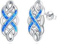 wholesale Sterling Silver Celtic Knot Stud Earrings for Women Good Luck Irish-Blue