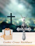 wholesale 925 Sterling Silver Cross Pendant Necklaces with Skull and Bones Charm s for Men/Women-0-2