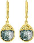wholesale 925 Sterling Silver Moonstone Celtic Knot Teardrop Dangle Earrings-0-18