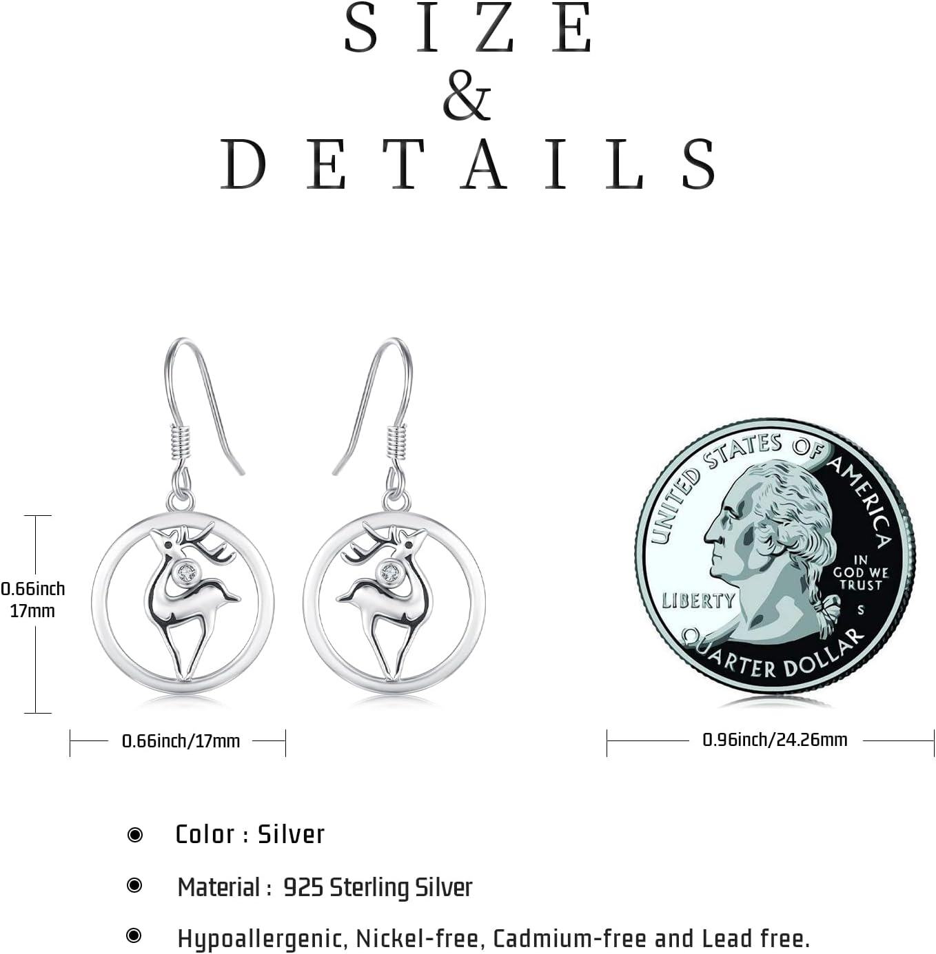  Sterling Silver Snowman Deer Santa Claus Santa Hat Dangle Earrings Christmas Jewelry Gifts -0-6