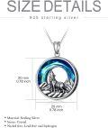 wholesale TOUPOP Wolf Gifts For Women Sterling Silver Wolf Necklace Wolf Lovers Jewelry For Men Birthday Christmas -0-4
