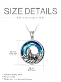 TOUPOP Sterling Silver Stone Wolf Necklace Gift for Women Men Birthday Christmas-0-4