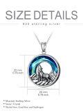 TOUPOP Sterling Silver Stone Wolf Necklace Gift for Women Men Birthday Christmas-0-4