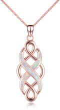 wholesale 925 Sterling Silver Irish Celtic Knot Created Opal Pendant Necklace for Women Men 18-0-6