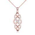 wholesale 925 Sterling Silver Irish Celtic Knot Created Opal Pendant Necklace for Women-0-0