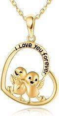 wholesale 14K Gold Love Birds Pendant Necklace Minimalist Fine s for Her Valentines Day Anniversary Birthday Present-0-0