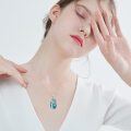 TOUPOP Sterling Silver Turquoise Family Tree Initial Pendant Necklace-0-1