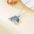 wholesale 925 Sterling Silver Dolphin Crystal Pendant Necklace s for Women Mom on the Birthday Beach Mothers Day Graduation-0-2