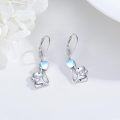 wholesale 925 Sterling Silver Moonstone Elephant Dangle Earrings for Women Girls  4cm Long-0-5