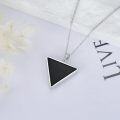 wholesale 925 Sterling Silver Black Onyx Triangular Pendant Necklace - Unique Geometric Design Gift for Her-0-4