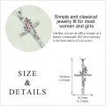 wholesale 925 Sterling Silver Christmas Holly Berry Cross Pendant Necklace for Women-0-4