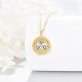 wholesale 10K Gold 4-Heart Clover Pendant Necklace with Celtic Knot Design and Cubic Zirconia Stones-0-2