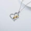 wholesale 925 Sterling Silver Heart-Shaped Bee Cubic Zirconia Pendant Necklace for Women Mom Birthday Graduation Gift-0-2