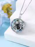TOUPOP 925 Sterling Silver Spider Pendant Necklace For Women-0-1