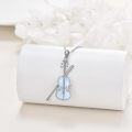wholesale 925 Sterling Silver Opal Violin Bow Pendant Necklace for Women-0-19