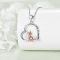 wholesale 925 Sterling Silver Heart-Shaped Love You Forever Cat Necklace Gift for Women Girls-0-1