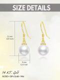 wholesale 14K Gold Moissanite Pearl Drop Earrings, 8mm Real Pearl, Heart Design, Lightweight Elegant Gift for Women-0-4