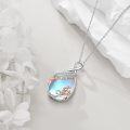 wholesale 925 Sterling Silver Teardrop Moonstone Infinity Love You Forever Pendant Necklace for Women-0-4