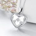 wholesale 925 Sterling Silver Heart-Shaped Locket Necklace w/Photos & Cubic Zirconia Accents - Pet Memorial Gift-0-4