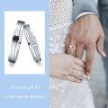 wholesale TOUPOP Personalized Wedding Ring Sets For Him And Her 925 Sterling Silver D Color Vvs1 Moissanite Wedding Band Set For Couples Engagement Rings Set Christmas Valentines Day Gift For Wife Girlfriend -0-2