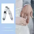 TOUPOP Sterling Silver D VVS1 Moissanite Wedding Ring Sets For Couples-0-2