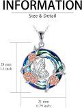 wholesale 925 Sterling Silver Blue Crystal Rose and Honeybee Pendant Necklace-0-11