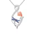 TOUPOP 925 Sterling Silver Animal Infinity Pendant Jewelry Gifts-0-0