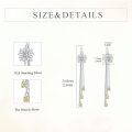 wholesale 925 Sterling Silver Daisy Flower Chain Tassel Threader Dangle Drop Earrings for Women-0-3