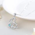 wholesale 925 Sterling Silver Turquoise Triquetra Pendant Necklaces for Women Irish Good Luck s-0-3