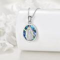 wholesale 925 Sterling Silver Norse Viking Virgin Mary Abalone Shell Spiral Dove Pendant Necklace-0-2