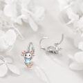 wholesale 925 Sterling Silver Metal Cute Axolotl Moonstone Dangle Earring Gift for Women Girls-0-3