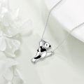 wholesale 925 Sterling Silver Panda Bear Heart Charm Pendant Necklace s for Women Girls-0-2