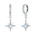 wholesale 925 Sterling Silver Star Opal Hoop Huggie Earrings for Women Girls  Set Minimalist Fashion Accessories Lightweight Hypoallergenic Nickel Free Safe (Star)-0-0